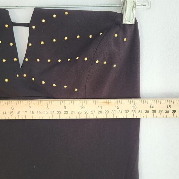 Vtg CACHE Y2K Strapless Rhinestone Cutout Mini Dress SZ 4 Black Formal Hoco LBD - Picture 10 of 12